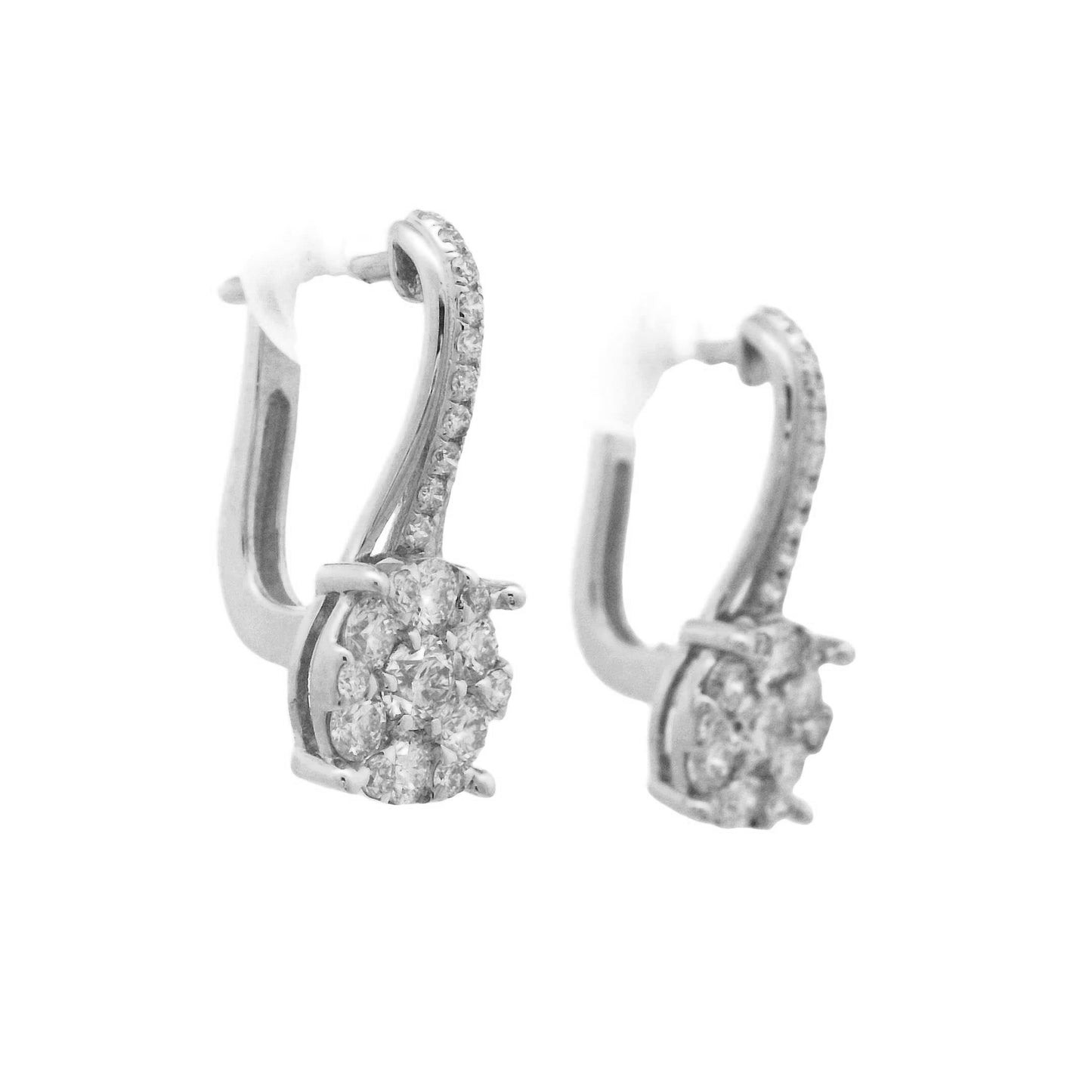 Diamond Cluster Huggie Earrings