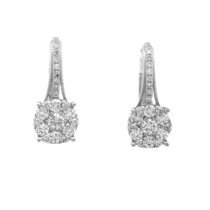 Diamond Cluster Huggie Earrings