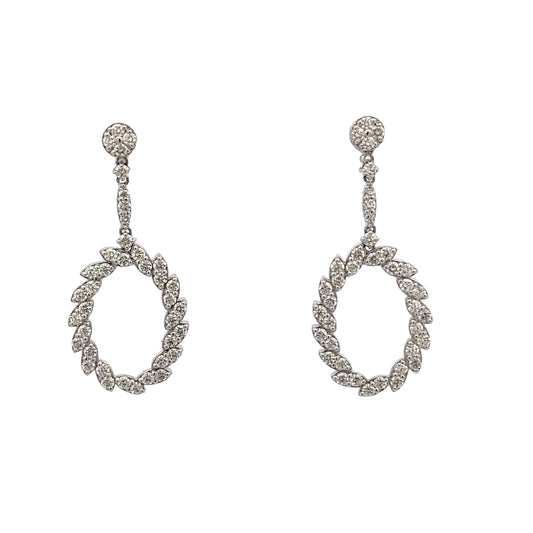 Diamond Oval Wreath Earrings
