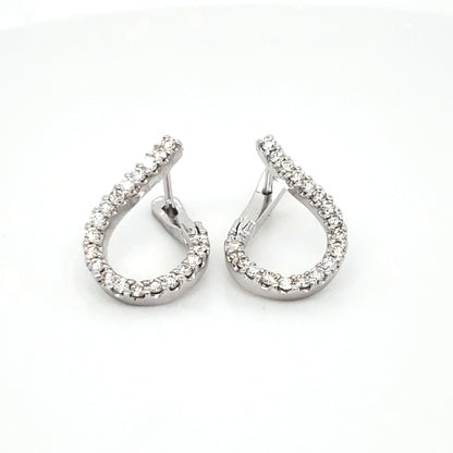 Round-cut Diamond Twisted Loop Earrings