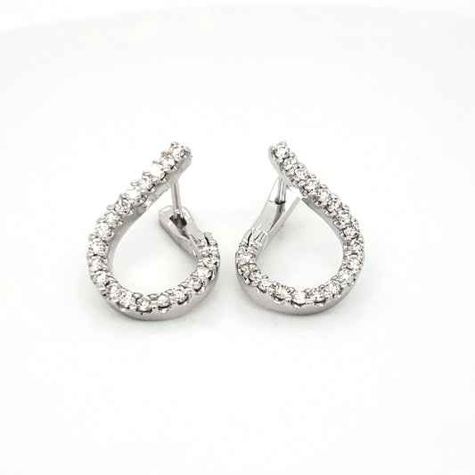 Round-cut Diamond Twisted Loop Earrings