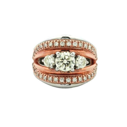 3-Stone Diamond Cocktail Ring in Two-Tone Platinum