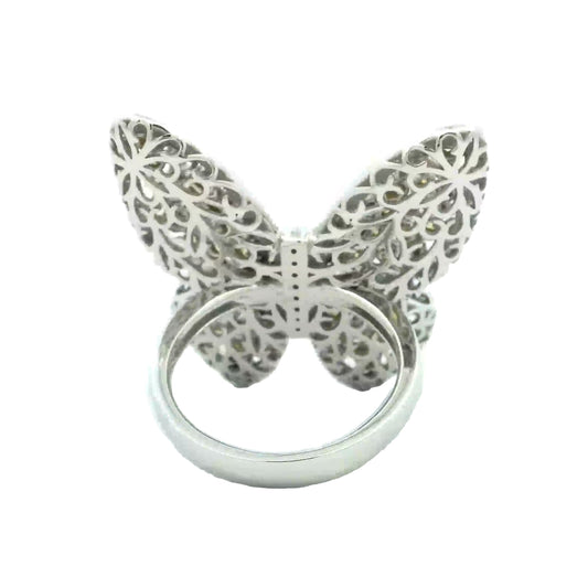 Broad Butterfly Honeycomb Ring