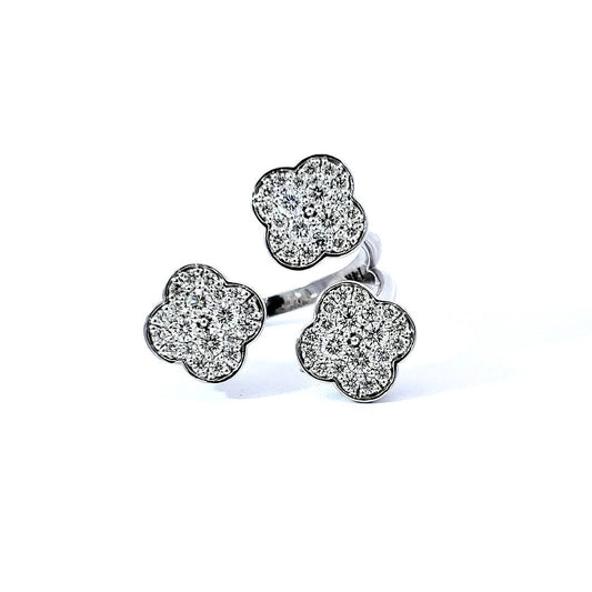 Three Cluster Clover Ring