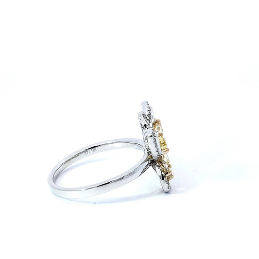 Yellow Pear Diamond Butterfly Ring