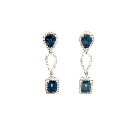 Diamond Earrings by the Blue Sapphire Sea