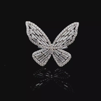 Baguette Diamond Flutter Ring