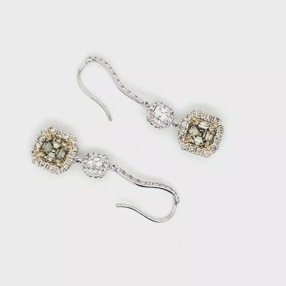 Fancy Shape Diamonds Dangle Earrings 18k