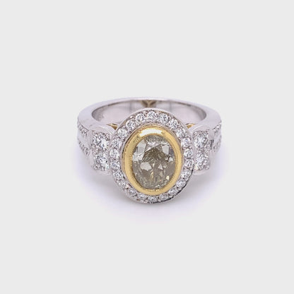 Fancy Oval Diamond Halo Ring
