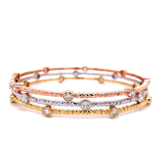 TriGold Scattered Bubble Bangles