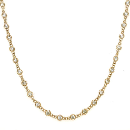 Diamond by the Yard Bezel Necklace in 14k Yellow Gold