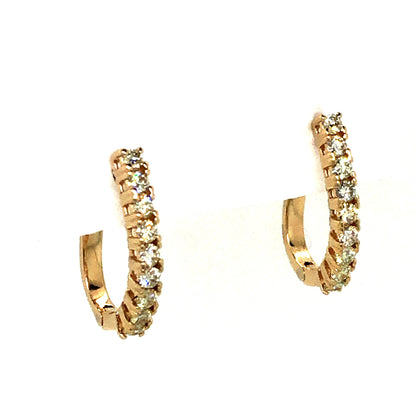 Diamond Huggie Earrings (18 round diamonds)