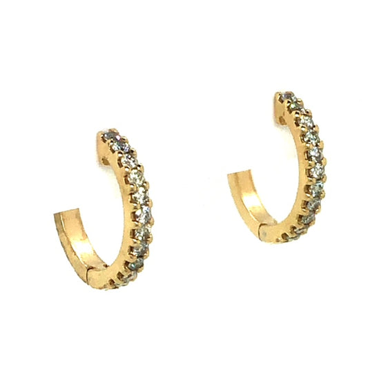 Diamond Huggie Earrings (20 round diamonds)