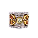 Two-Tone Fancy Diamond Cocktail Ring in 18K Gold