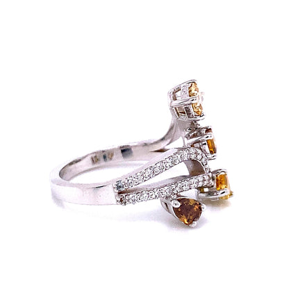 Multicolor Fancy Diamond Ring in 18K White Gold