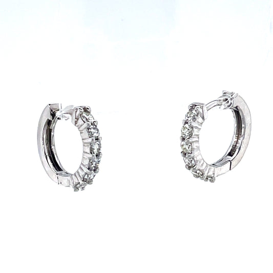 Diamond Huggie Earrings (14 round diamonds)
