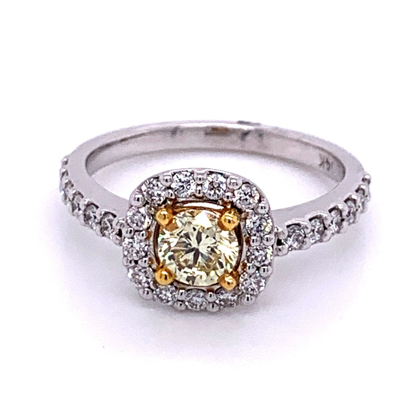 Fancy Halo Diamond Engagement Ring in 14K Two-Tone Gold