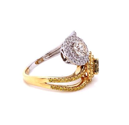 Two-Tone YinYang Diamond Ring