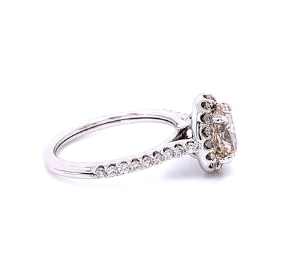 Fancy Oval Halo Diamond Engagement Ring