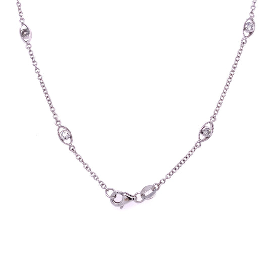 Diamonds By the Yard Eye Necklace in 14K White Gold