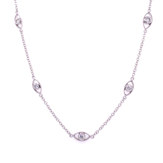 Diamonds By the Yard Eye Necklace in 14K White Gold