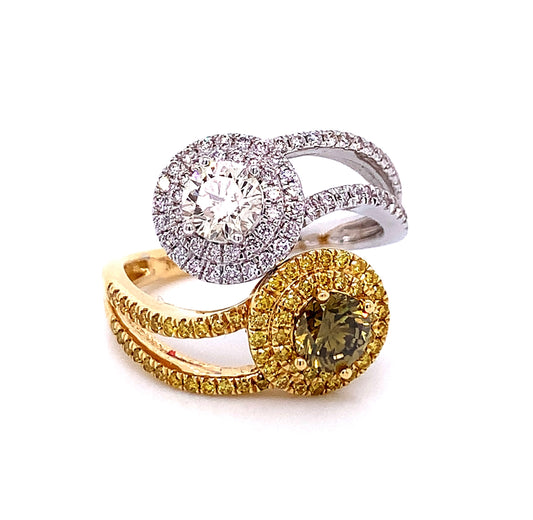 Two-Tone YinYang Diamond Ring