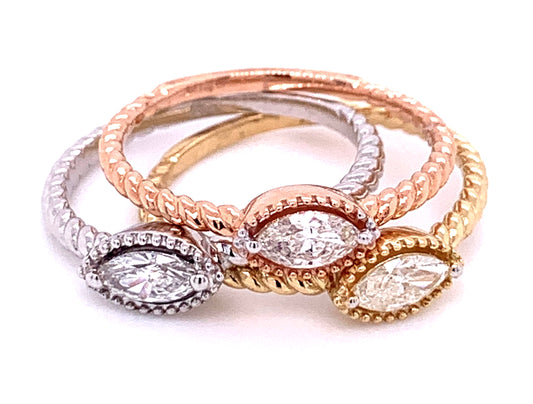 Marquise Eye Stackable Diamond Ring